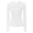 thumbnail image 4 of Tisuna Fall T-Shirts For Women Trendy Solid Color Crewneck Base Layer Ladies Daily Party Tshirts Size L, 4 of 4
