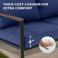 thumbnail image 3 of EAGLE PEAK Sunset Dune Indoor/Outdoor Patio Loveseat Couch, Modern Metal Framed Loveseat with Rattan Wicker with Blue Cushions, 3 of 10