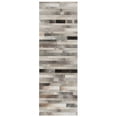 thumbnail image 2 of Safavieh  Handmade Studio Leather Ania Modern Leather Rug Grey/Ivory 2'3" x 11' 10' Runner Indoor,Handmade Living Room,Bedroom,Dining Room Rectangle, 2 of 4