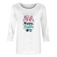 thumbnail image 4 of lcziwo Prime Day Sales Today 3/4 Length Sleeve Womens Tops 2025 Easter Cute Rabbit Graphic Tees Shirt Casual Loose Fit Crewneck Pullover Blouses White L, 4 of 5
