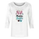 thumbnail image 2 of Mujeres 3/4 Manga Tops Impresión Casual Cuello Redondo Camiseta Top Blusa, Poliéster Toda la Temporada, 2 of 4