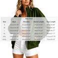 thumbnail image 3 of Smupbvky Womens Velour Zip Up Bomber Coat Stand Collar Long Sleeve Oversized Jacket Fall Winter Casual with Pockets (2XL, Green), 3 of 9