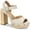 Bone Smooth, variant on Womens Teagann Faux Leather Open Toe Pumps