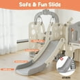 thumbnail image 3 of Aikidkit 10-in-1 Toddler Slide PlaySet for kids indoor/outdoor for Toddlers Aged 6-36 Months, Grey & Beige, 3 of 13