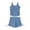 1-Blue328, variant on Kiijoy Girls 2 Piece Swimsuit Vest-Style Tankini Side-Tie Boyshorts Bathing Suit, Sizes 7-16
