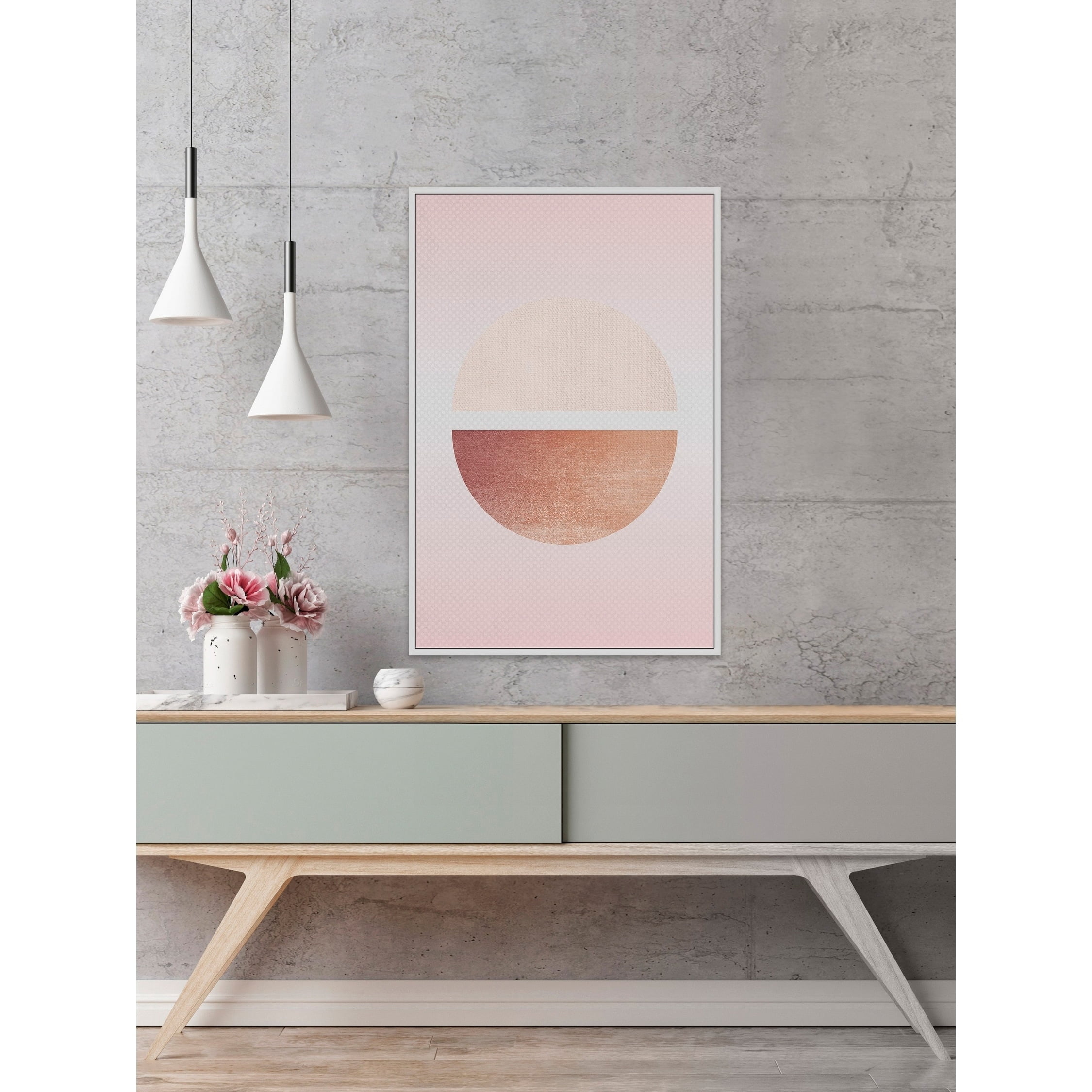 Lune Decroissante Floater Framed Painting Print on Canvas