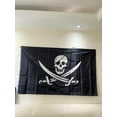 thumbnail image 2 of Bandera pirata de Jolly Roger, Calavera, huesos y espadas de sable cruzado, 90x150cm, bandera pirata de Jack Rackham, hermanos de la costa, envío gratis, 2 of 3
