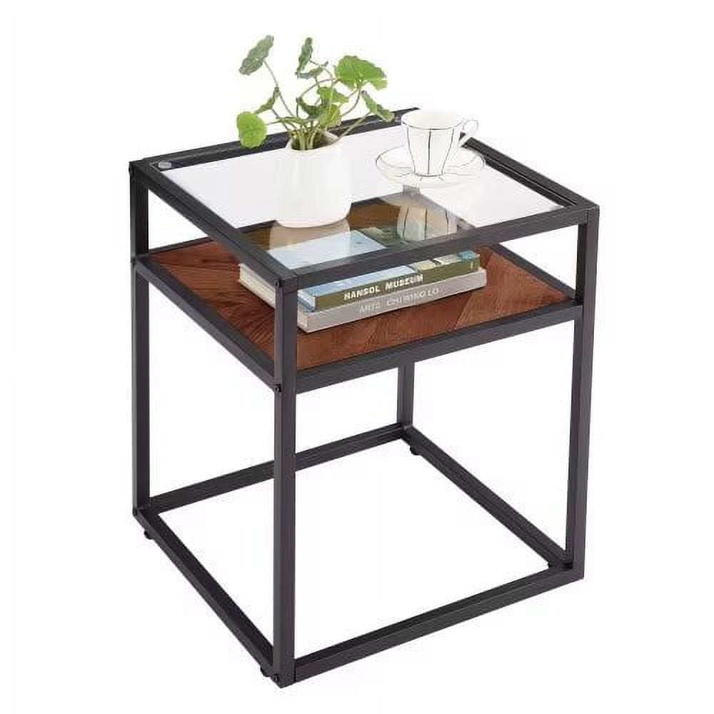 Dropship Side Table Tempered Glass Top, Nightstand With Shelf, 2-Tier End  Table, Small Coffee Accent Table, Bedside Table For Small Space, Bedroom,  Living Room, Gold Metal Reversable White Marble And Black to