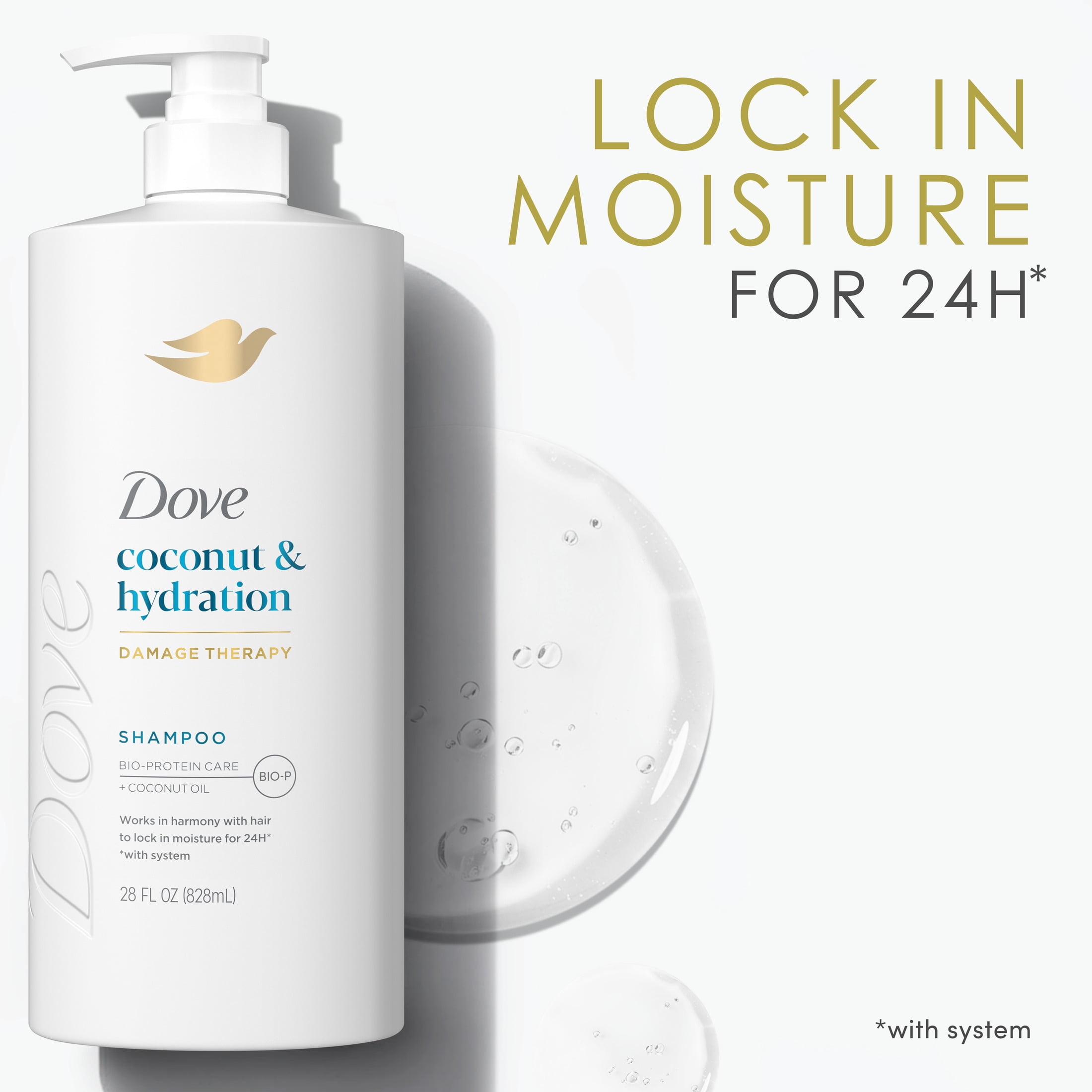 Dove Conditioner for Dry Hair Coconut & Hydration with Bio-Protein Care Technology and Coconut Oil 28 Fl Oz