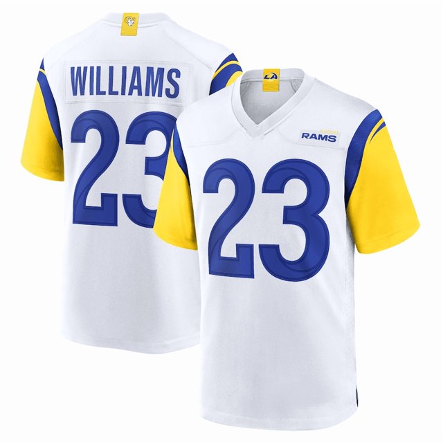 Camiseta de fútbol americano para hombre de n.° 23 Kyren Williams, color blanco, para adultos