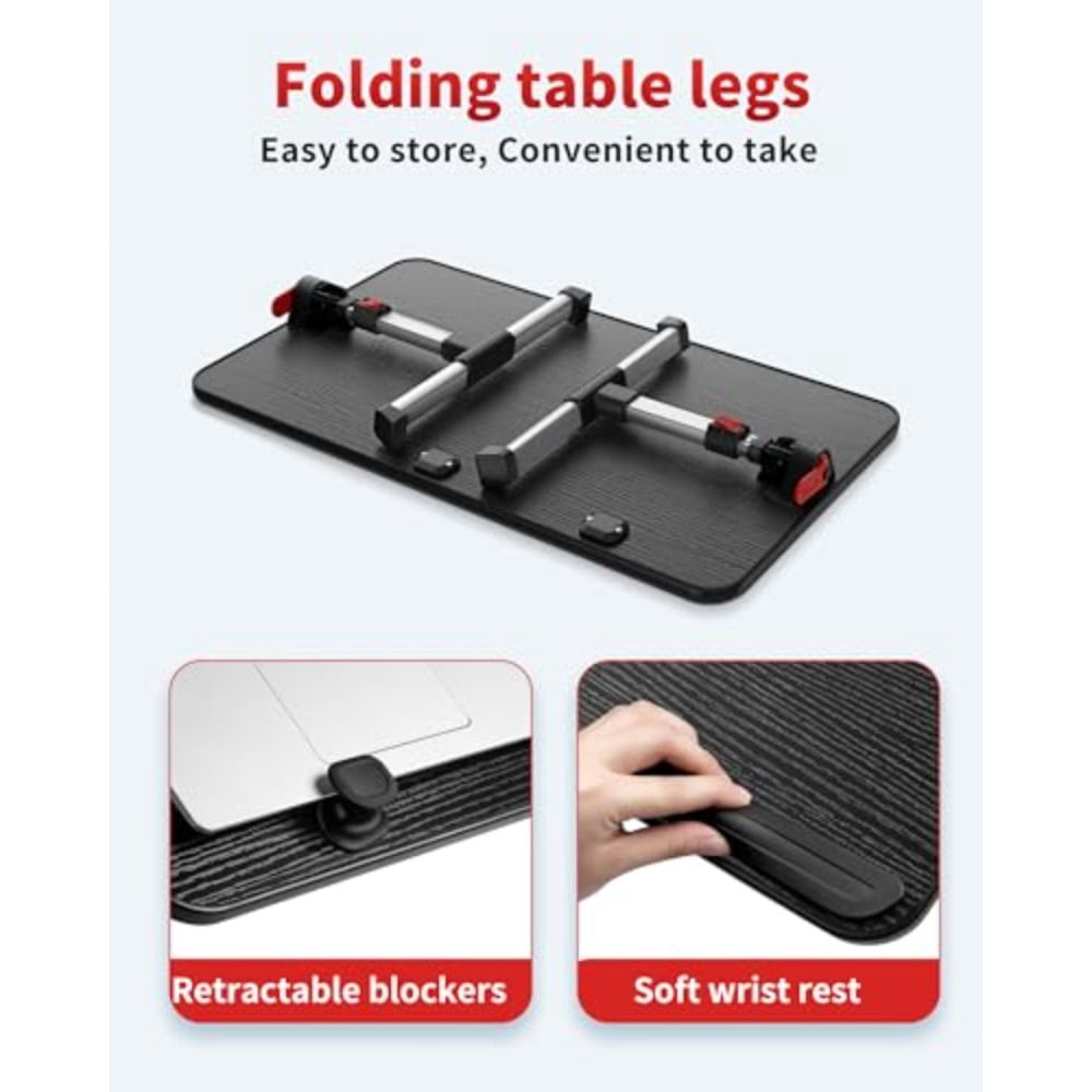 Laptop Desk Table, Adjustable Laptop Stand, Portable Lap Desks with Foldable Legs, Notebook Standing Breakfast Tray Reading Desk for Sofa Couch Bed Floor , Medium Size