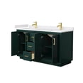 thumbnail image 3 of Wyndham Collection Miranda 60" Wood Double Bathroom Vanity in Green/Brushed Gold, 3 of 6