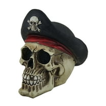 Bony Buccaneer Weathered Finish Pirate Skull Statue