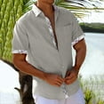 thumbnail image 2 of BOBOGOJP Chemises à Manches Courtes pour Hommes Coupe Décontractée Chemise à Manches Courtes, Gris TTG, 2 of 5