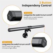 Pecham RGB Monitor Light Backlight Bar, 15.75” Dual Light Screen Light Bar with 15 Modes Dimmable, 3 Color Temperature Adjustable, Eye Caring Screen Light Bar for Reading Gaming