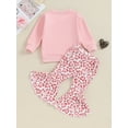 thumbnail image 4 of Suealasg Toddler Baby Girls Valentine’s Day Tracksuit Outfits 6M 1T 2T 3T 4T Kids Girls Long Sleeve Letter Print Sweatshirt Heart Print Pants Sets2 Piece Casual Spring Clothing for Child Girls, 4 of 9