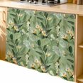 thumbnail image 2 of Green Summer Botanical Cabinet Curtain 35"Wx35"L, Dustproof Under Sink Skirt with Self Adhesive Tape, Yellow Spring Floral Cabinet Curtain Cover for Kitchen Sink, Bathroom Vanity, Laundry Room, 2 of 9