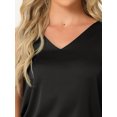 thumbnail image 4 of DARING DIVA Women's Satin Tank Top Silky Basic V Neck Sleeveless Blouse XL Black, 4 of 6