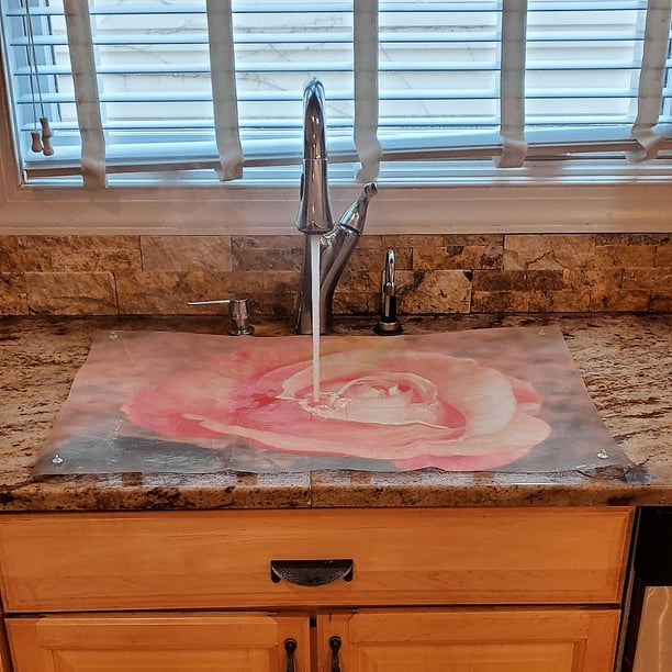 Over The Sink Decorative Mesh Flow Through Adjustable Roll Up Foldable Dishwasher Safe Sink Cover 40 X 20 Adjusts To 8 Additional Sizes Walmart Com Walmart Com