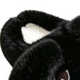 thumbnail image 5 of ABSUYY Closed Back Kids Slippers for Boys Girls,&nbsp;Black&nbsp;Fuzzy Plush Dog House Shoes, Non Slip Warm, Size 12.5 Little Kid, 5 of 7