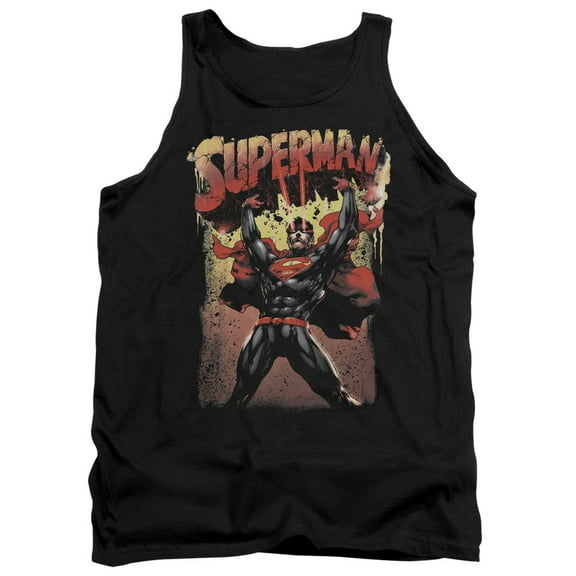 Superman Lift Up Adult Tank Top Black
