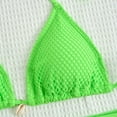 thumbnail image 6 of Women's 3 Piece Swimsuit Halter String Bottoms Bikini Set Side Tie Bathing Suit With Cover Up Beach Skirt (L, Green), 6 of 9
