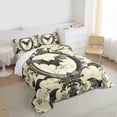 thumbnail image 4 of Manfei Gothic Black Bat Queen Comforter Set for Kids, Western Hippie Damask Bedding Sets, Leaf Plant Botanical Reversible Bedding Comforter Set, Breathable Home Decor, 3pcs, 4 of 9