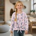 thumbnail image 4 of DISNIMO Girls Tunic Tops Elephant Strawberry Printed Casual Loose Pullover Top Soft Comfy Blouse T-Shirt with Tie Hem Crew Neck Top for 5-12 Years Old Girls, 4 of 8