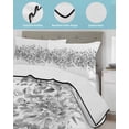 thumbnail image 4 of Quilts Twin Size Bedding Set, Black Grey Eucalyptus Leaves Lightweight Quilted Comforter, Spring Summer Botanical Floral Reversible Bedspread Coverlet with Pillow Covers for All Season, 68" x 86", 4 of 7