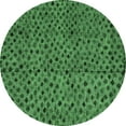 thumbnail image 1 of Ahgly Company Indoor Round Abstract Emerald Green Modern Area Rugs, 6' Round, 1 of 4