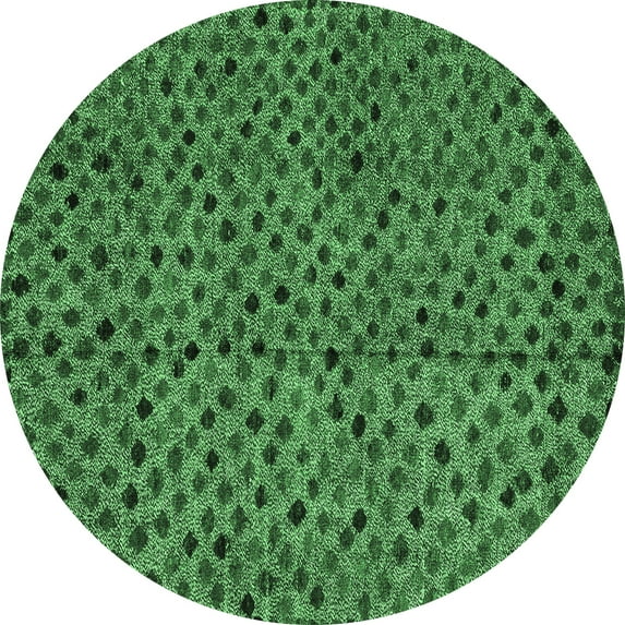 Ahgly Company Indoor Round Abstract Emerald Green Modern Area Rugs, 6' Round