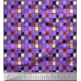 thumbnail image 1 of Soimoi Cotton Duck Fabric Check & Brush Stroke Abstract Decor Fabric Printed Yard 42 Inch Wide, 1 of 3