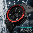 thumbnail image 6 of SKMEI Men's Watch, Waterproof Digital Sport Watch, Military Digital Watch Alarm Back Light Classic Watch, Red, 6 of 9