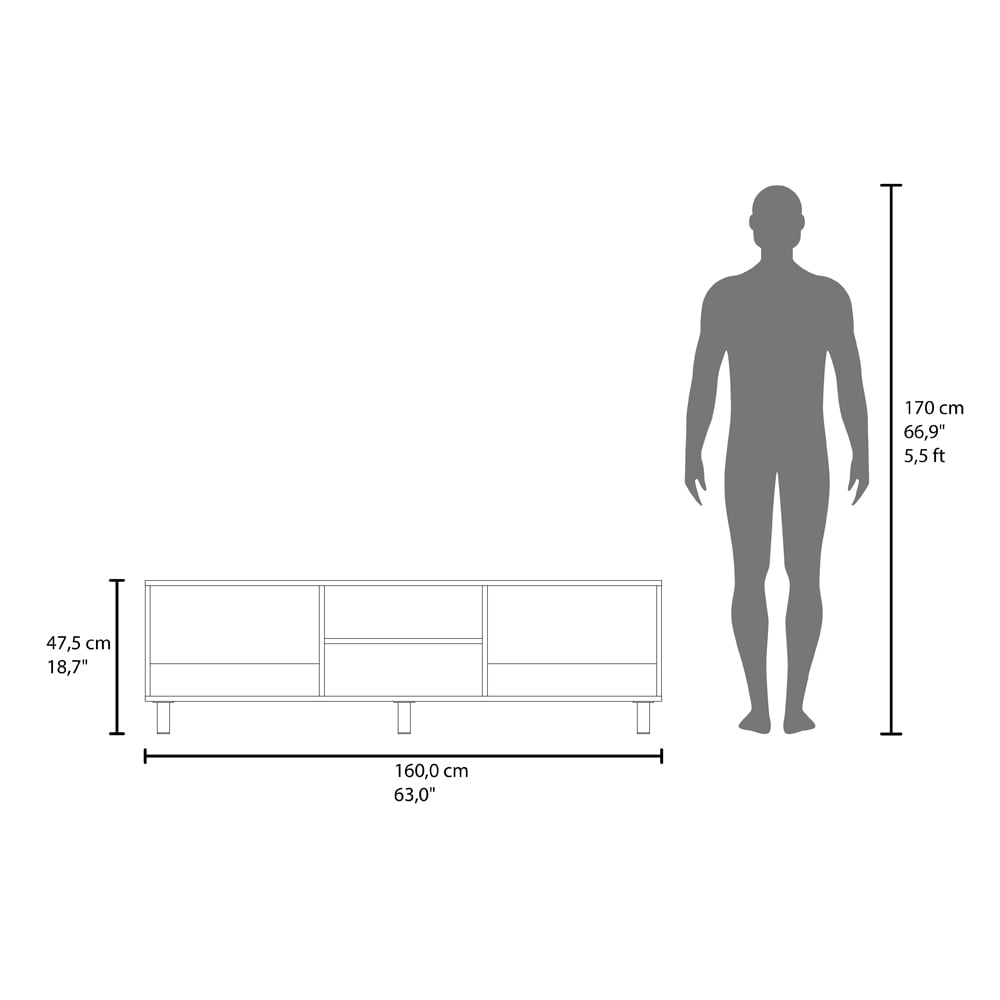 Ravelle Luxe 70¨ Contemporary TV Stand