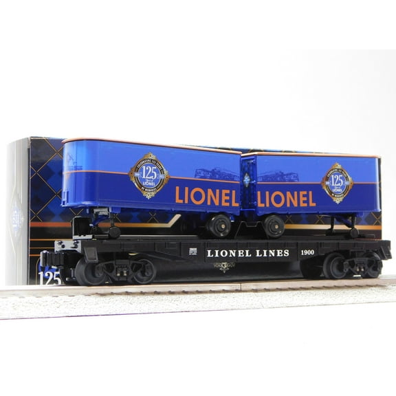 LIONEL 125th ANNIVERSARY FLATCAR W/ PIGGYBACK TRAILER O GAUGE 2528650