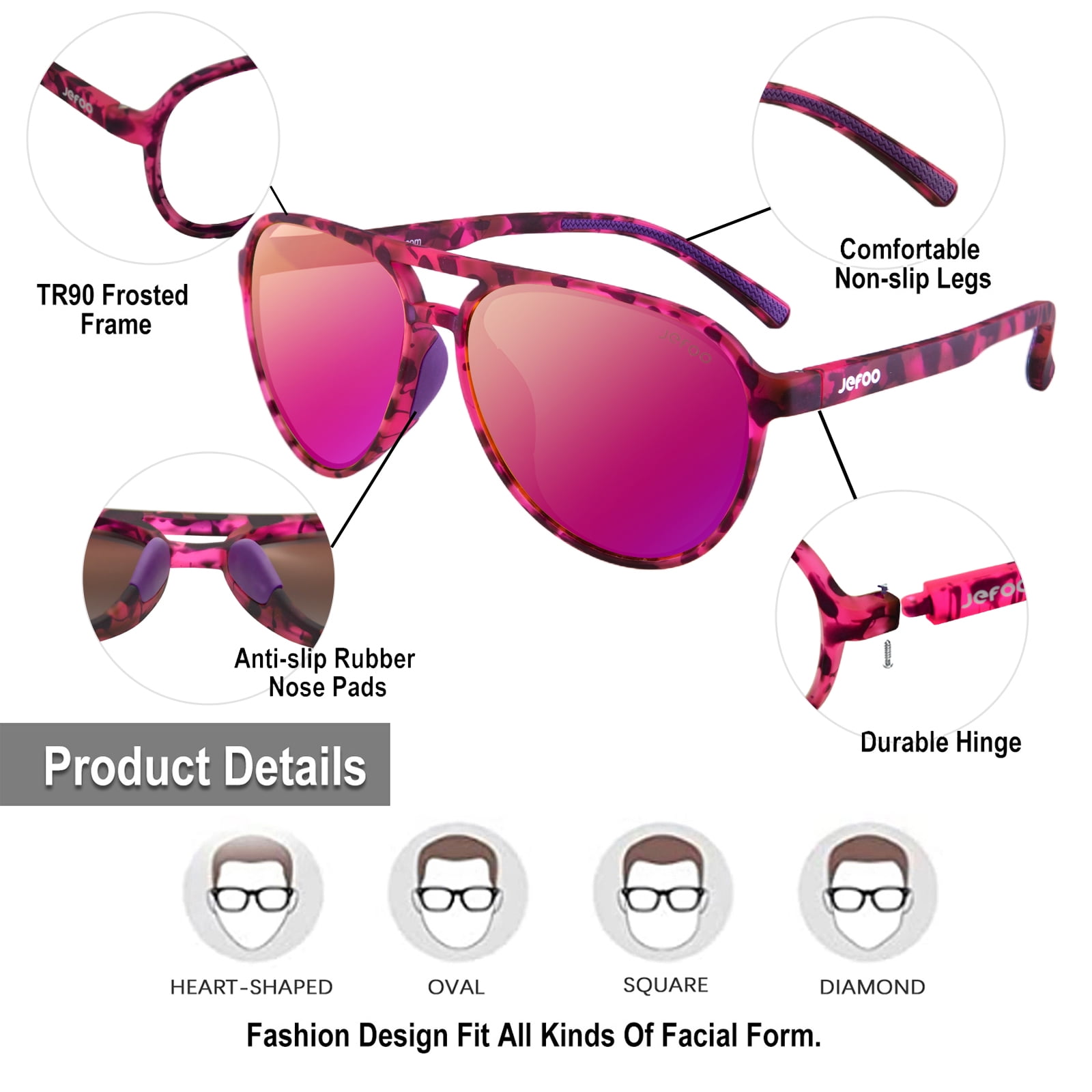Polarized Aviator Sunglasses for Women Men Retro Trendy Sports Sunglasses for Outdoor UV400 Protection