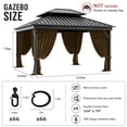 thumbnail image 2 of Pakunoda 12' X 6.5' Gazebo Universal Replacement Privacy 4-Panel Curtains, Waterproof Outdoor Curtains Chococlate Sidewall with Zipper for Patio Garden Backyard 12' X 12' Gazebo, Curtain Only, 2 of 8