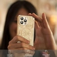 thumbnail image 3 of for iPhone 14 Pro Max Phone Case Glitter, Compatible with Magsafe Magnetic Cases, Transparent Luxurly Plated Sparkly Design, Soft Shockproof Camera Lens Protective Back Cover, Gold, 3 of 13