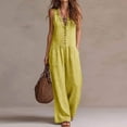 thumbnail image 3 of Edvintorg Rompers for Women Summer V-Neck Sleeveless Casual Dressy Wide Leg Jumpsuits with Pockets Plus Size Fashion Travel Jumpers, 3 of 8
