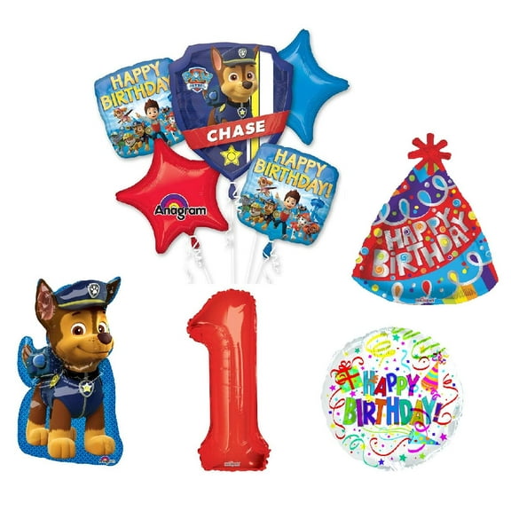 Paw Patrol 1st #1 Birthday Party 9 Piece Supplies and Balloon Decorations Huge Ultimate