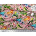 thumbnail image 2 of Soimoi Poly Georgette Fabric Birds,Leaves & Lily Flower Fabric Prints by Yard 42 Inch Wide, 2 of 3
