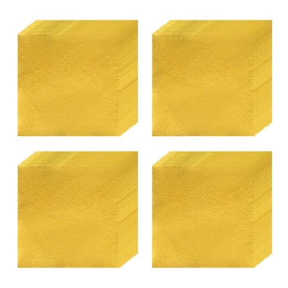100pcs Foil Candy Wrappers, 4 x 4 Inch Chocolate Bar Wrappers, Aluminum Foil Paper (Gold, Orange Peel)