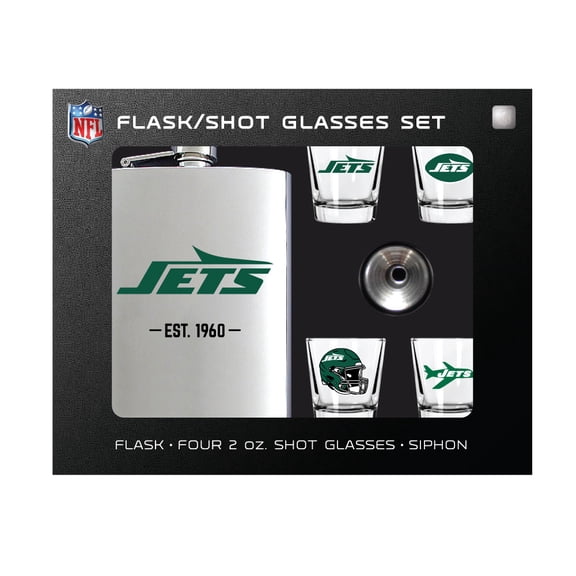MOJO  New York Jets Shot Glass & Flask Gift Set