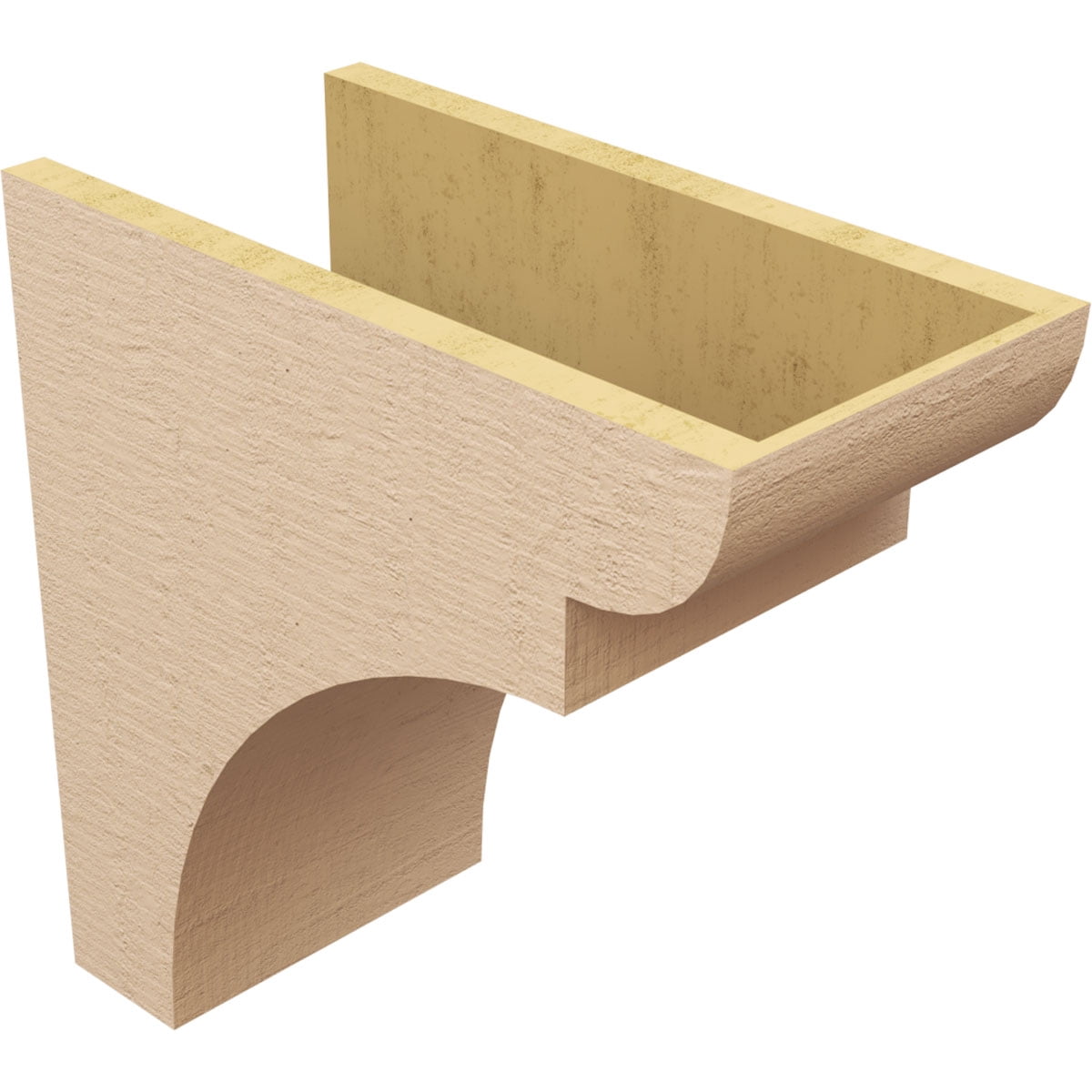 9"W x 18"D x 18"H Classic Yorktown Rough Cedar Woodgrain TimberThane Corbel, Primed Tan