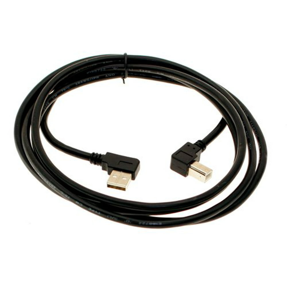 CableMax 3ft. Black USB Cable A Right Angle to B Right Angle HighSpeed
