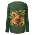 thumbnail image 5 of St Patricks Day Outfits Women,Women's Casual Long Sleeve Round Neck Shamrock Printed Graphic Plus Size Tops, 5 of 5