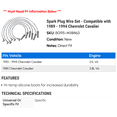 thumbnail image 2 of Spark Plug Wire Set - Compatible with 1989 - 1994 Chevy Cavalier 1990 1991 1992 1993, 2 of 2