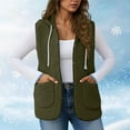 thumbnail image 5 of Xdegoge Fleece Vest Women Fuzzy Sleeveless Oversized Button Down Casual Vests Outerwear Travel Sherpa Jackets with Pockets, 5 of 6