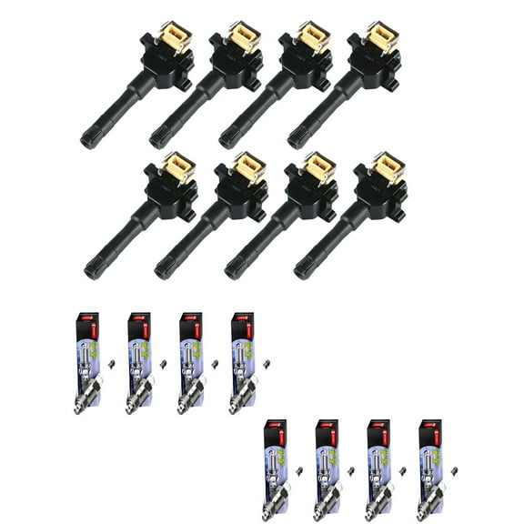 Set of 8 ISA Ignition Coils and 8 Denso Spark Plugs Compatible with 1994-1995 BMW M3 3.0L L6 2990cc Replacement for UF226