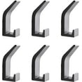 thumbnail image 1 of Durable Dual Hooks For Any Surface, Double Hook Design Strong Load Capacity Up To 25 Lbs Aluminum Hooks For Bathrooms Kitchens And More (6PCS), 1 of 8